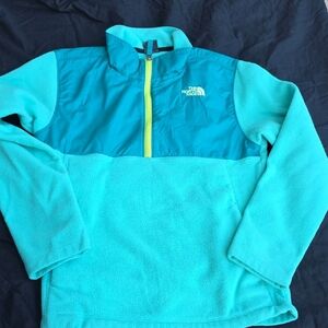 The North Face Kids' Aqua and Turquoise Fleece Hoodie